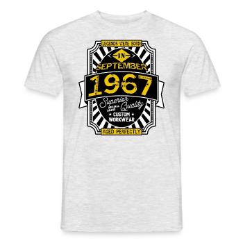 1967 SEPTEMBER - T-shirt homme - gris chiné - Devant - AI Model Male 178 dark (178cm)