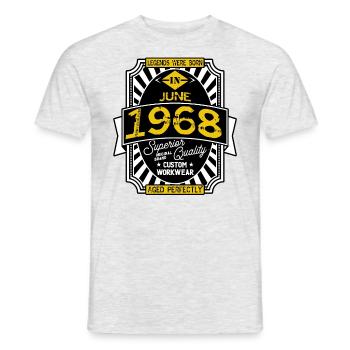 1968 JUNE - Men's T-Shirt - heather grey - Front - AI Model Male 178 dark (178cm)