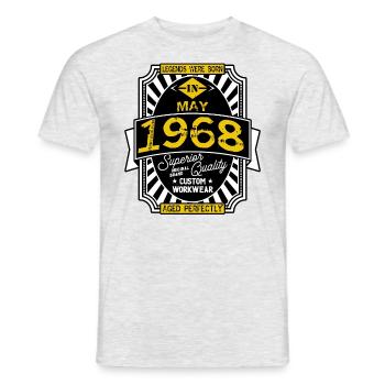1968 MAY - Men's T-Shirt - heather grey - Front - AI Model Male 178 dark (178cm)