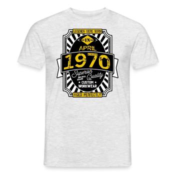 1970 APRIL - Men's T-Shirt - heather grey - Front - AI Model Male 178 dark (178cm)