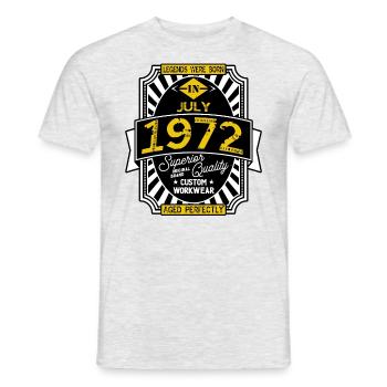 1972 JULY - T-shirt homme - gris chiné - Devant - AI Model Male 178 dark (178cm)