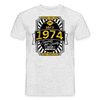 1974 MAY - T-shirt homme - gris chiné - Devant - AI Model Male 178 dark (178cm)