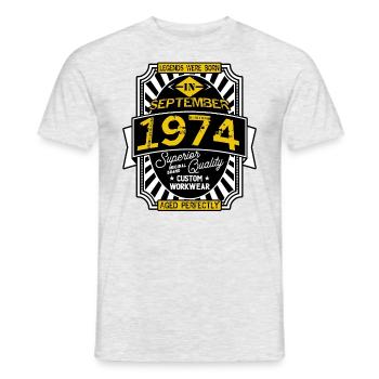 1974 SEPTEMBER - T-shirt homme - gris chiné - Devant - AI Model Male 178 dark (178cm)