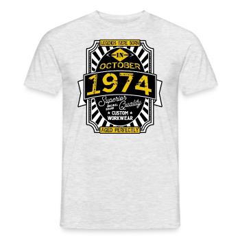 1974 OCTOBER - T-shirt homme - gris chiné - Devant - AI Model Male 178 dark (178cm)