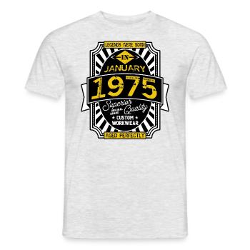 1975 JANUARY - T-shirt homme - gris chiné - Devant - AI Model Male 178 dark (178cm)