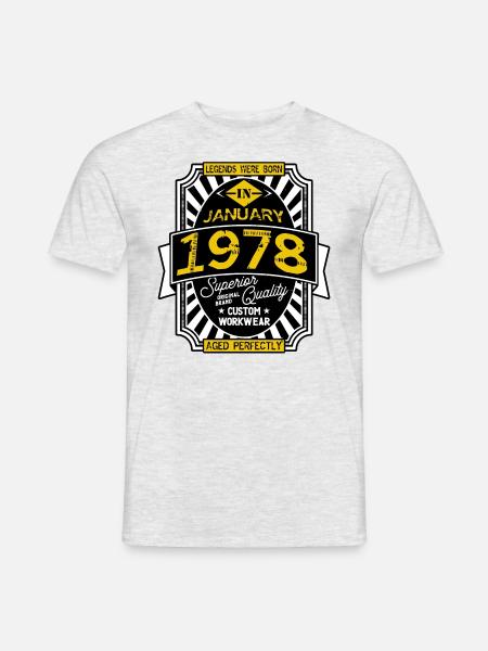 1978 FEBRUAR - Männer T-Shirt - Grau meliert