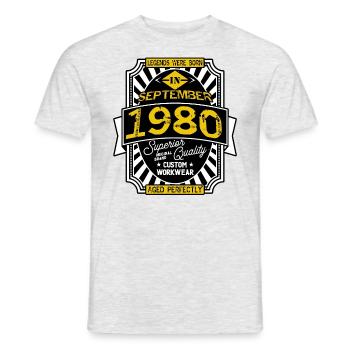 1980 SEPTEMBER - T-shirt homme - gris chiné - Devant - AI Model Male 178 dark (178cm)