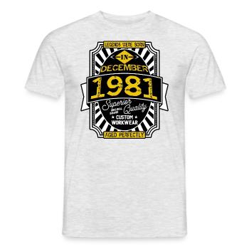 1981 DECEMBER - T-shirt homme - gris chiné - Devant - AI Model Male 178 dark (178cm)