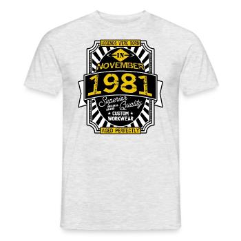 1981 NOVEMBER - T-shirt homme - gris chiné - Devant - AI Model Male 178 dark (178cm)