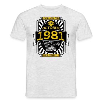 1981 OCTOBER - T-shirt homme - gris chiné - Devant - AI Model Male 178 dark (178cm)