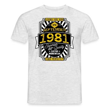 1981 SEPTEMBER - T-shirt homme - gris chiné - Devant - AI Model Male 178 dark (178cm)