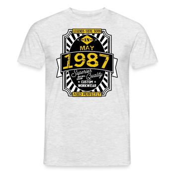 MAI 1987 - Männer T-Shirt - Grau meliert - Vorne - AI Model Male 178 dark (178cm)