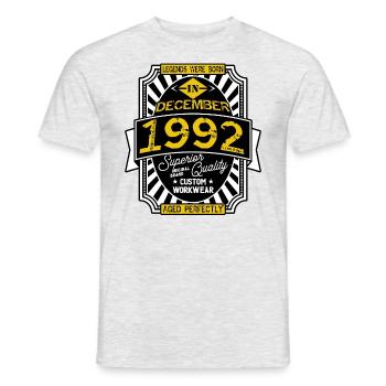 1992 DECEMBER - T-shirt homme - gris chiné - Devant - AI Model Male 178 dark (178cm)