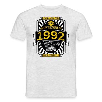 1992 SEPTEMBER - T-shirt homme - gris chiné - Devant - AI Model Male 178 dark (178cm)
