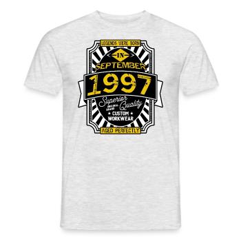 1997 SEPTEMBER - T-shirt homme - gris chiné - Devant - AI Model Male 178 dark (178cm)