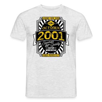 2001 OCTOBER - T-shirt homme - gris chiné - Devant - AI Model Male 178 dark (178cm)