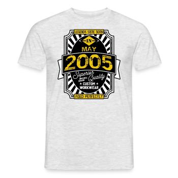 2005 MAI - Männer T-Shirt - Grau meliert - Vorne - AI Model Male 178 dark (178cm)