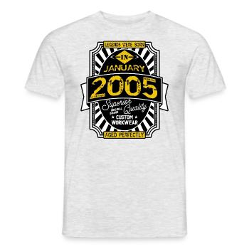 2005 JANUARY - T-shirt homme - gris chiné - Devant - AI Model Male 178 dark (178cm)