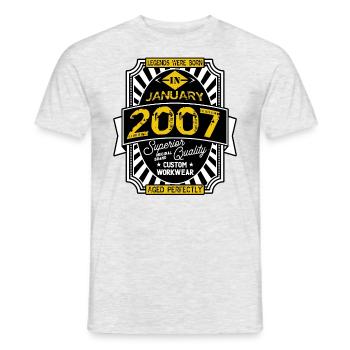 2007 JANUARY - T-shirt homme - gris chiné - Devant - AI Model Male 178 dark (178cm)