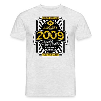 2009 AUGUST - Männer T-Shirt - Grau meliert - Vorne - AI Model Male 178 dark (178cm)
