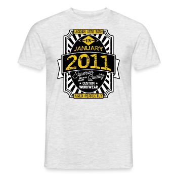 2011 JANUARY - T-shirt homme - gris chiné - Devant - AI Model Male 178 dark (178cm)