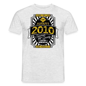 2010 AUGUST - Männer T-Shirt - Grau meliert - Vorne - AI Model Male 178 dark (178cm)