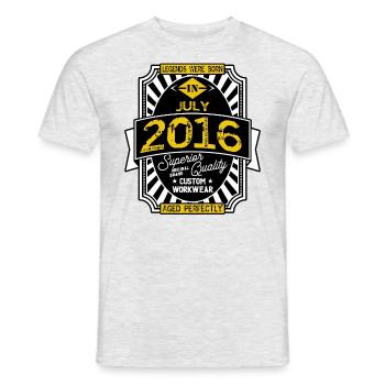 2016 JULY - T-shirt homme - gris chiné - Devant - AI Model Male 178 dark (178cm)