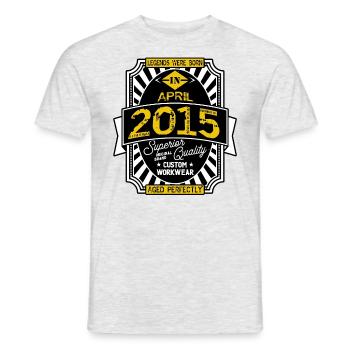 APRIL 2015 - Männer T-Shirt - Grau meliert - Vorne - AI Model Male 178 dark (178cm)