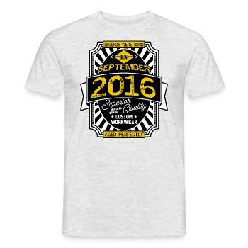 2016 SEPTEMBER - T-shirt homme - gris chiné - Devant - AI Model Male 178 dark (178cm)