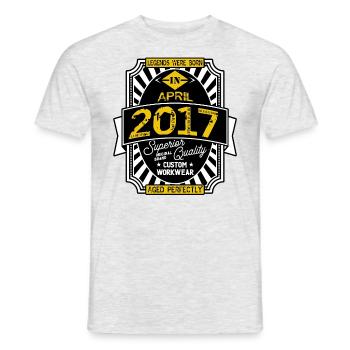 APRIL 2017 - Männer T-Shirt - Grau meliert - Vorne - AI Model Male 178 dark (178cm)