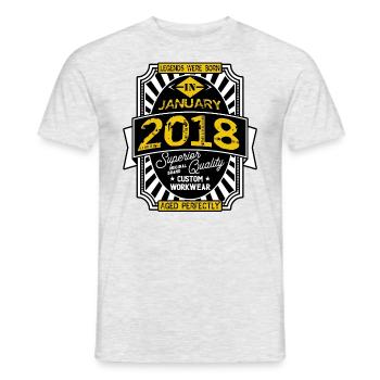2018 JANUARY - T-shirt homme - gris chiné - Devant - AI Model Male 178 dark (178cm)