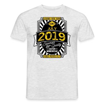 2019 JULY - T-shirt homme - gris chiné - Devant - AI Model Male 178 dark (178cm)