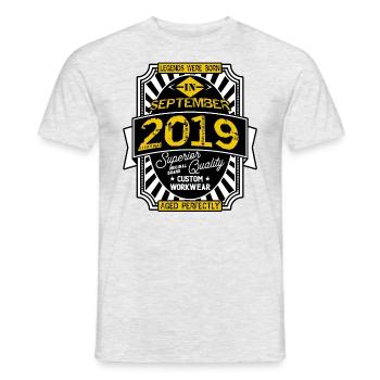 2019 SEPTEMBER - T-shirt homme - gris chiné - Devant - AI Model Male 178 dark (178cm)