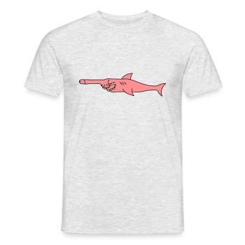 Funny Penis Shark Fish - Men's T-Shirt - heather grey - Front - AI Model Male 178 dark (178cm)