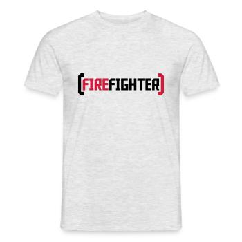 Firefighter Logo - Männer T-Shirt - Grau meliert - Vorne - AI Model Male 178 dark (178cm)