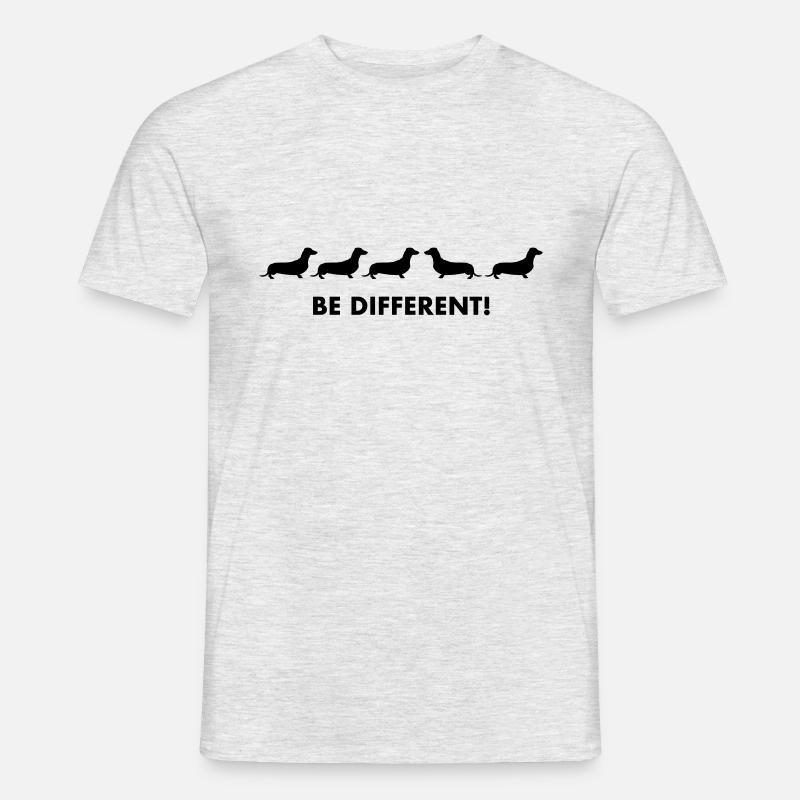Dackel - Be Different - Männer T-Shirt - Grau meliert