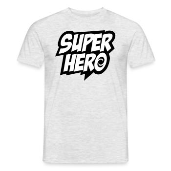 Superhero, Comic, Hero, Quotes, Winner, Champion - T-shirt homme - gris chiné - Devant - AI Model Male 178 dark (178cm)