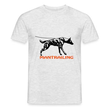 Mantrailing with Dutch Shepherd - Men's T-Shirt - heather grey - Front - AI Model Male 178 dark (178cm)