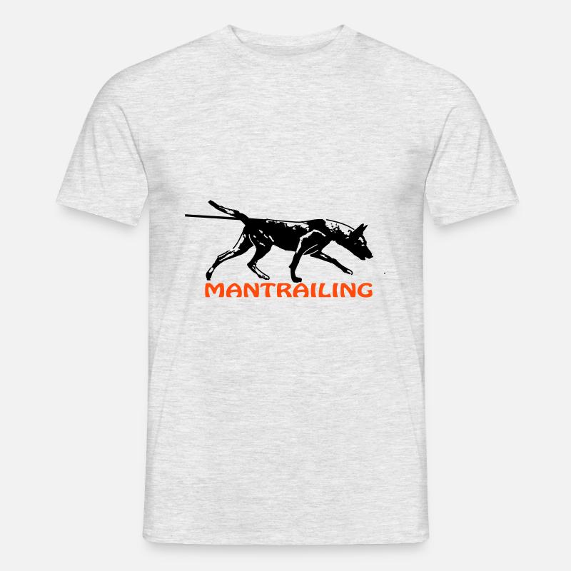 Mantrailing mit Malinois - Männer T-Shirt - Grau meliert