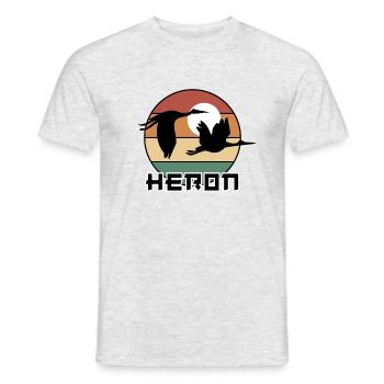 Retro Heron - Men's T-Shirt - heather grey - Front - AI Model Male 178 dark (178cm)