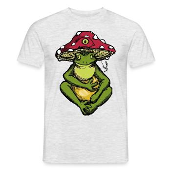 Pilzfrosch - Männer T-Shirt - Grau meliert - Vorne - AI Model Male 178 dark (178cm)