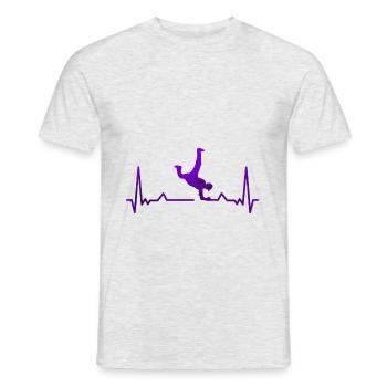 Rythme cardiaque de breakdance - T-shirt homme - gris chiné - Devant - AI Model Male 178 dark (178cm)