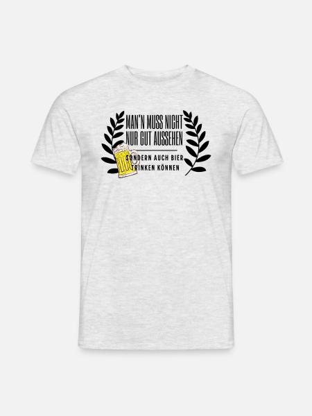 Bier her... - Männer T-Shirt - Grau meliert