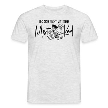 Bauer Sprüche Leg Dich nicht mit einem Mistkerl an - Männer T-Shirt - Grau meliert - Vorne - AI Model Male 178 dark (178cm)