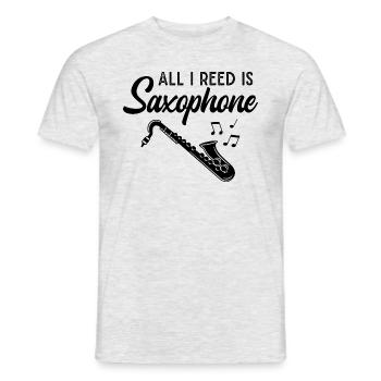 Saxophone Musicien Jazz Saxophoniste Orchestra - T-shirt homme - gris chiné - Devant - AI Model Male 178 dark (178cm)