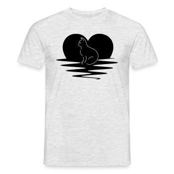 Katze - Männer T-Shirt - Grau meliert - Vorne - AI Model Male 178 dark (178cm)