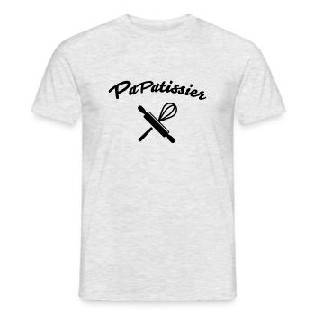 papa pâtissier papatissier - T-shirt homme - gris chiné - Devant - AI Model Male 178 dark (178cm)