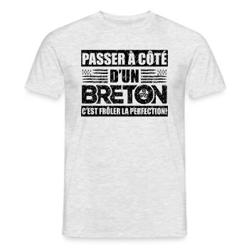 Passer À Côte D'Un Breton,bretons,bretagne,rétro - T-shirt homme - gris chiné - Devant - AI Model Male 178 dark (178cm)