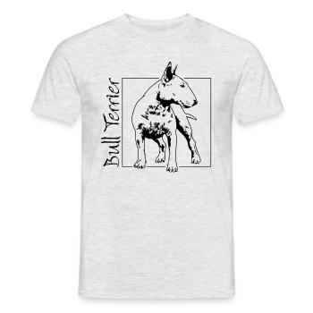 BULL TERRIER dog portrait Wilsigns dog dogs - Men's T-Shirt - heather grey - Front - AI Model Male 178 dark (178cm)