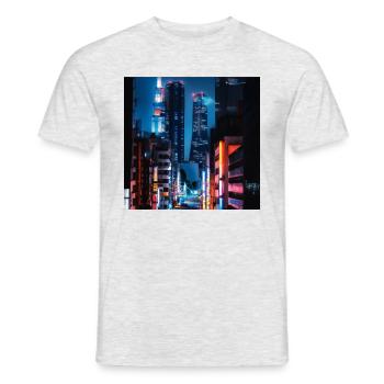 Ville fraîche la nuit - T-shirt homme - gris chiné - Devant - AI Model Male 178 dark (178cm)